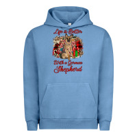Pigment Pebble Blue Christmas life is better with a german shepherd Urban Hoodie - JahusDesignShop