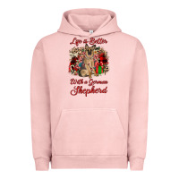 Pigment Salmon Christmas life is better with a german shepherd Urban Hoodie - JahusDesignShop
