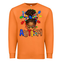 Carrot Autism Awareness afro messy bu Premium Sweatshirt - texasbilliewilder
