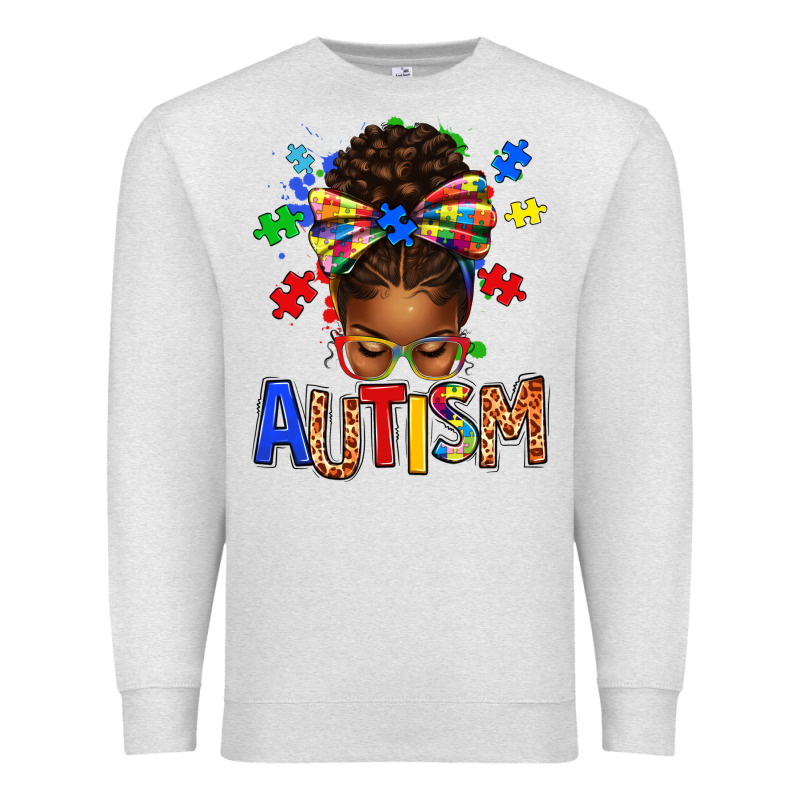 Autism Awareness Afro Messy Bu Premium Sweatshirt by texasbilliewilder | Teevron