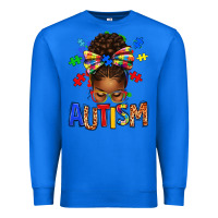 True Royal Autism Awareness afro messy bu Premium Sweatshirt - texasbilliewilder