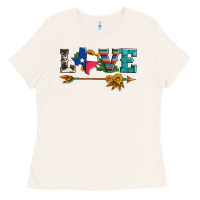 Bone love texas serape cowhide cactus and sunflowers Ladies Tee - Artiststas