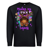 Black minding my own business afro messy bun Premium Sweatshirt - texasbilliewilder