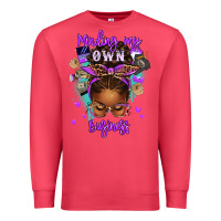 Cardinal minding my own business afro messy bun Premium Sweatshirt - texasbilliewilder
