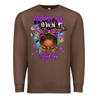 Chestnut minding my own business afro messy bun Premium Sweatshirt - texasbilliewilder