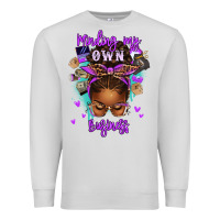 Dove Grey minding my own business afro messy bun Premium Sweatshirt - texasbilliewilder