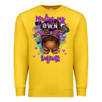 Lemon minding my own business afro messy bun Premium Sweatshirt - texasbilliewilder