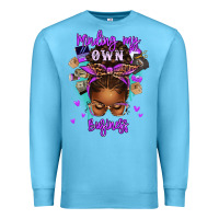 Ocean Blue minding my own business afro messy bun Premium Sweatshirt - texasbilliewilder