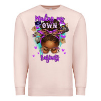 Pale Pink minding my own business afro messy bun Premium Sweatshirt - texasbilliewilder