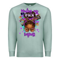 Seafoam minding my own business afro messy bun Premium Sweatshirt - texasbilliewilder