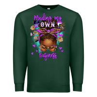 Sports Green minding my own business afro messy bun Premium Sweatshirt - texasbilliewilder