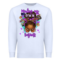 White minding my own business afro messy bun Premium Sweatshirt - texasbilliewilder