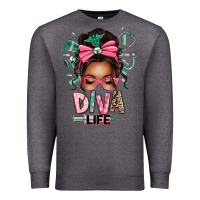 Charcoal Heather afro messy bun diva life Premium Sweatshirt - texasbilliewilder