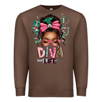 Chestnut afro messy bun diva life Premium Sweatshirt - texasbilliewilder
