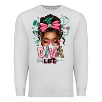 Afro Messy Bun Diva Life Premium Sweatshirt | Teevron