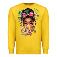Lemon afro messy bun diva life Premium Sweatshirt - texasbilliewilder