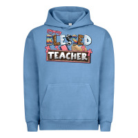 Pigment Pebble Blue blessed teacher Urban Hoodie - AdoDesignShop
