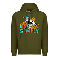 Army Green live simply Premium Hoodie - AdoDesignShop