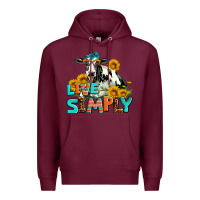 Burgundy live simply Premium Hoodie - AdoDesignShop