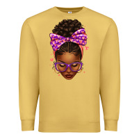 Antique Gold sorority colors purple carol afro messy bun woman Premium Sweatshirt - texasbilliewilder
