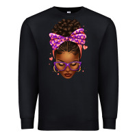 Black sorority colors purple carol afro messy bun woman Premium Sweatshirt - texasbilliewilder