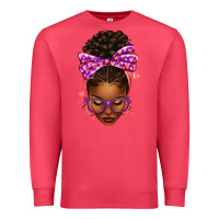 Cardinal sorority colors purple carol afro messy bun woman Premium Sweatshirt - texasbilliewilder