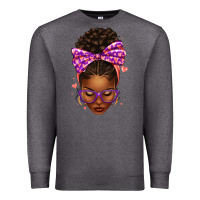 Charcoal Heather sorority colors purple carol afro messy bun woman Premium Sweatshirt - texasbilliewilder