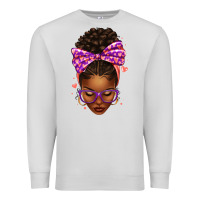 Sorority Colors Purple Carol Afro Messy Bun Woman Premium Sweatshirt | Teevron