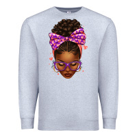 Heather Grey sorority colors purple carol afro messy bun woman Premium Sweatshirt - texasbilliewilder