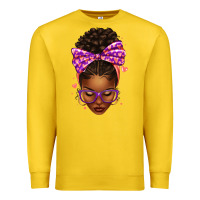 Lemon sorority colors purple carol afro messy bun woman Premium Sweatshirt - texasbilliewilder