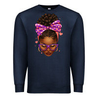 Navy sorority colors purple carol afro messy bun woman Premium Sweatshirt - texasbilliewilder