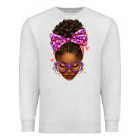Oatmeal Heather sorority colors purple carol afro messy bun woman Premium Sweatshirt - texasbilliewilder
