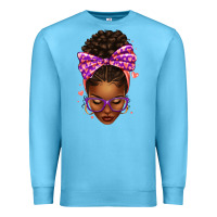 Ocean Blue sorority colors purple carol afro messy bun woman Premium Sweatshirt - texasbilliewilder