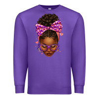 Purple sorority colors purple carol afro messy bun woman Premium Sweatshirt - texasbilliewilder