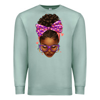 Seafoam sorority colors purple carol afro messy bun woman Premium Sweatshirt - texasbilliewilder