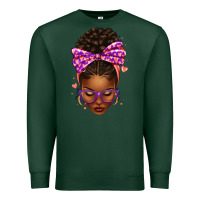 Sports Green sorority colors purple carol afro messy bun woman Premium Sweatshirt - texasbilliewilder