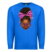 True Royal sorority colors purple carol afro messy bun woman Premium Sweatshirt - texasbilliewilder