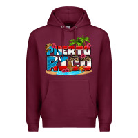 Burgundy puerto rico and flowers with frog Premium Hoodie - AdoDesignShop