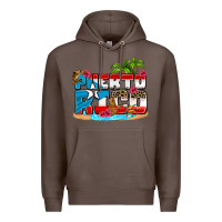 Coffee puerto rico and flowers with frog Premium Hoodie - AdoDesignShop