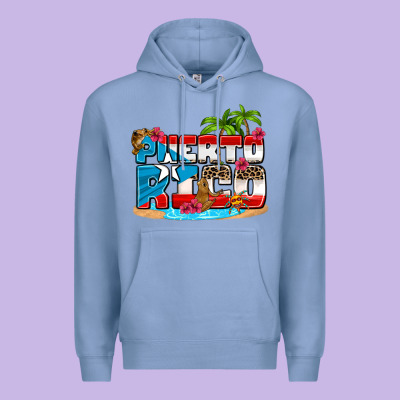 Puerto Rico And Flowers With Frog Premium Hoodie Designed By Adodesignshop