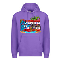 Purple puerto rico and flowers with frog Premium Hoodie - AdoDesignShop