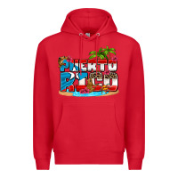 Red puerto rico and flowers with frog Premium Hoodie - AdoDesignShop