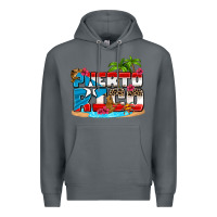 Rock puerto rico and flowers with frog Premium Hoodie - AdoDesignShop