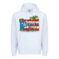 White puerto rico and flowers with frog Premium Hoodie - AdoDesignShop