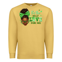Antique Gold sorority colors green its the self love for me afr Premium Sweatshirt - texasbilliewilder