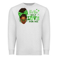 Oatmeal Heather sorority colors green its the self love for me afr Premium Sweatshirt - texasbilliewilder