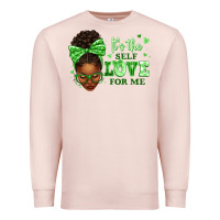 Pale Pink sorority colors green its the self love for me afr Premium Sweatshirt - texasbilliewilder