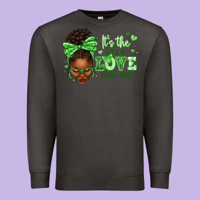 Sorority Colors Green Its The Self Love For Me Afr Premium Sweatshirt Designed By Texasbilliewilder