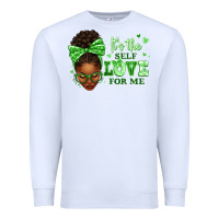 White sorority colors green its the self love for me afr Premium Sweatshirt - texasbilliewilder