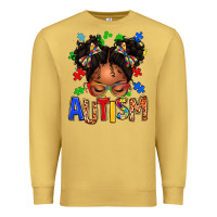 Antique Gold autism afro girl Premium Sweatshirt - texasbilliewilder
